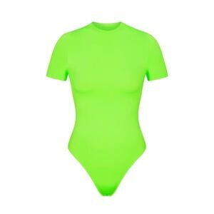 Skims Essential T-Shirt Bodysuit Neon Green Size XXS/XS